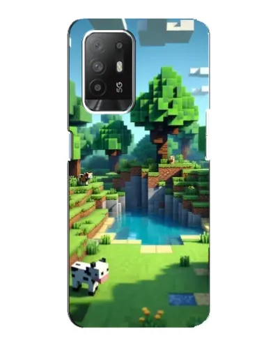 Чехол для OPPO Reno 5z с картинкой «Minecraft летний день»