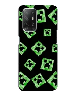 Чехол для OPPO Reno 5z с картинкой «Паттерн с криперами»