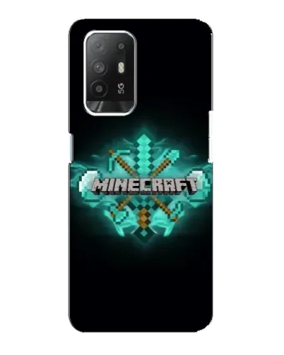 Чехол для OPPO Reno 5z с картинкой «Minecraft Diamond лого»