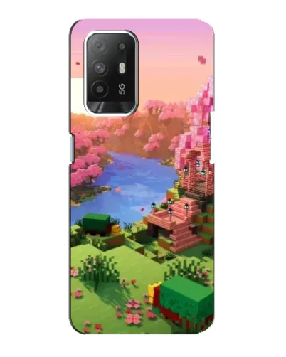 Чехол для OPPO Reno 5z с картинкой «Розовое дерево Minecraft»