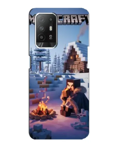 Чехол для OPPO Reno 5z с картинкой «Зимний Minecraft»