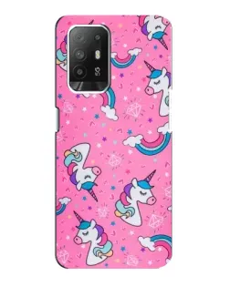 Чехол для OPPO Reno 5z с картинкой «Unicorn паттерн розовый»