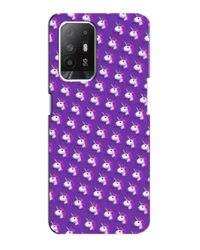Чехол для OPPO Reno 5z с картинкой «Единороги на фиолетовом»