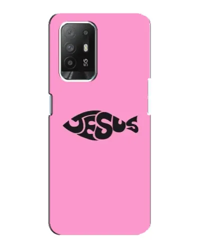 Чехол для OPPO Reno 5z с картинкой «Розовый символ Jesus» Чехол для OPPO Reno 5z с картинкой «Розовый символ Jesus»
