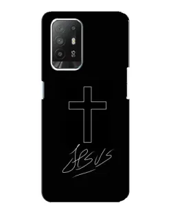 Чехол для OPPO Reno 5z с картинкой «Графический крест Jesus»