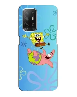 Чехол для OPPO Reno 5z с картинкой «Спанч Боб и Патрик»