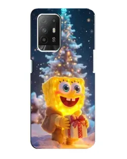 Чехол для OPPO Reno 5z с картинкой «Рождественский Спанч Боб»