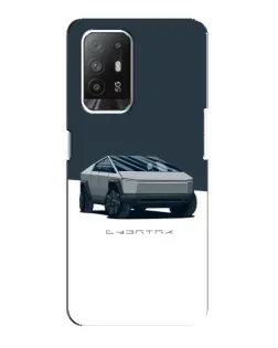 Чехол для OPPO Reno 5z с картинкой «Серебристый Cybertruck Tesla»