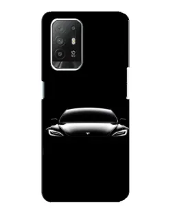 Чехол для OPPO Reno 5z с картинкой «Фары Tesla Night»