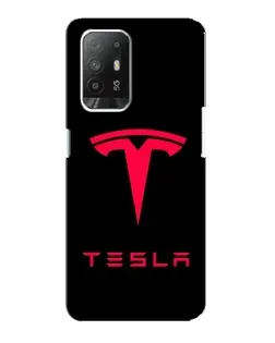 Чехол для OPPO Reno 5z с картинкой «Tesla Red Logo»
