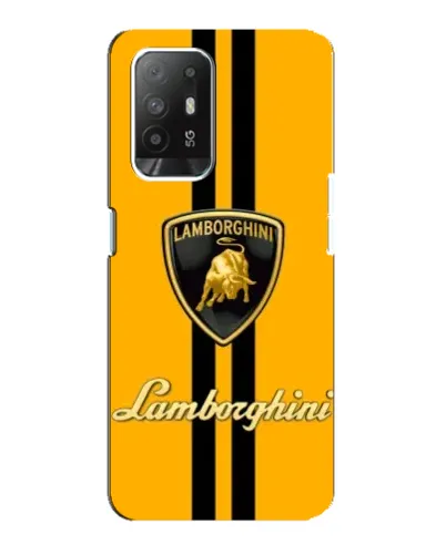Чехол для OPPO Reno 5z с картинкой «Lamborghini Stripe желтый»