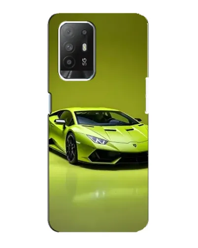 Чехол для OPPO Reno 5z с картинкой «Салатовый Lamborghini Huracan»