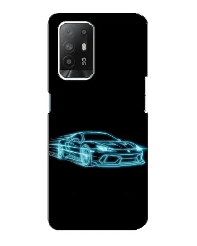 Чехол для OPPO Reno 5z с картинкой «Неоновый контур Lamborghini»