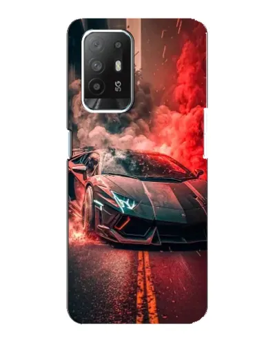 Чехол для OPPO Reno 5z с картинкой «Lamborghini красный дым»