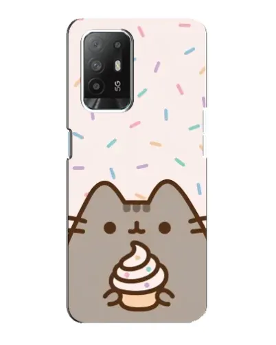 Чехол для OPPO Reno 5z с картинкой «Пушин с кексом»
