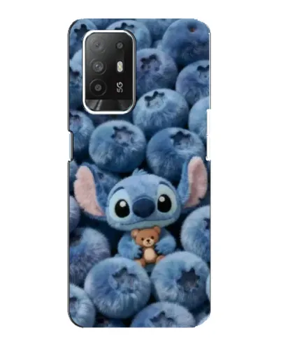 Чехол для OPPO Reno 5z с картинкой «Стич и голубика»
