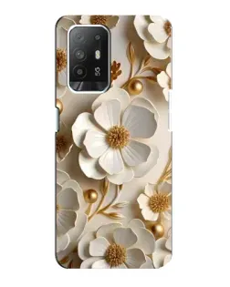 Чехол для OPPO Reno 5z с картинкой «Белие бумажние  цвети»