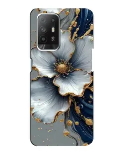 Чехол для OPPO Reno 5z с картинкой «Белый цветок и золотой флюид»