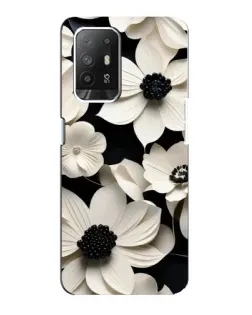 Чехол для OPPO Reno 5z с картинкой «Объемные белые цветы»