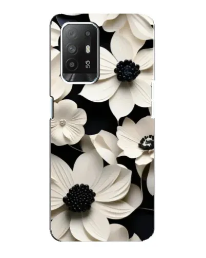 Чехол для OPPO Reno 5z с картинкой «Объемные белые цветы»