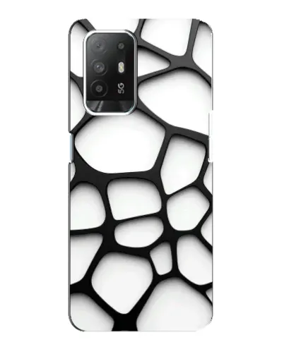 Чехол для OPPO Reno 5z с картинкой «Белая объемная сетка»