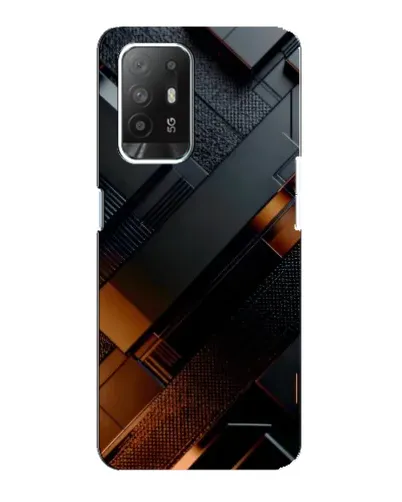 Чехол для OPPO Reno 5z с картинкой «Черные геометрические блоки»