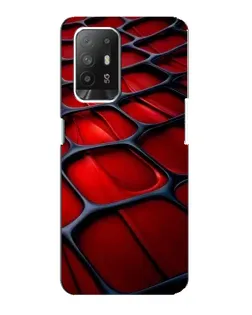 Чехол для OPPO Reno 5z с картинкой «Красная глянцевая сетка»