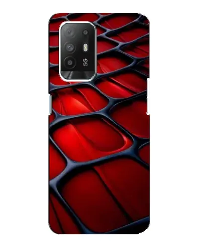 Чехол для OPPO Reno 5z с картинкой «Красная глянцевая сетка»