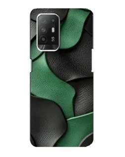 Чехол для OPPO Reno 5z с картинкой «Зеленые кожаные волны»