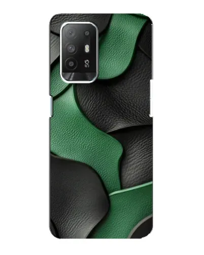 Чехол для OPPO Reno 5z с картинкой «Зеленые кожаные волны»