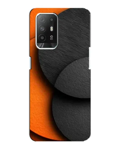 Чехол для OPPO Reno 5z с картинкой «Геометрия оранжевых кругов»