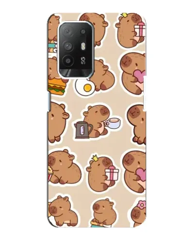 Чехол для OPPO Reno 5z с картинкой «Капибары паттерн» Чехол для OPPO Reno 5z с картинкой «Капибары паттерн»