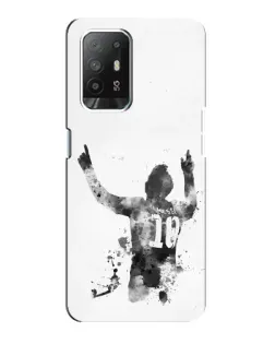Чехол для OPPO Reno 5z с картинкой «Черно-белый силуэт Месси» Чехол для OPPO Reno 5z с картинкой «Черно-белый силуэт Месси»