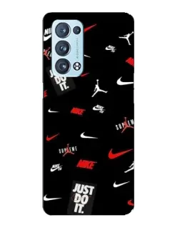 Чехол для OPPO Reno6 Pro Plus 5G с картинкой «Nike Mix Pattern»