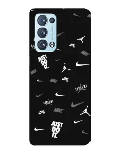 Чехол для OPPO Reno6 Pro Plus 5G с картинкой «Nike Black Pattern»