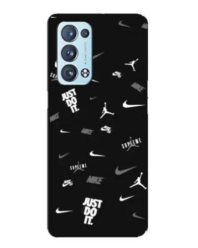 Чехол для OPPO Reno6 Pro Plus 5G с картинкой «Nike Black Pattern»