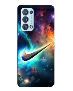 Чехол для OPPO Reno6 Pro Plus 5G с картинкой «Космический Nike Swoosh»