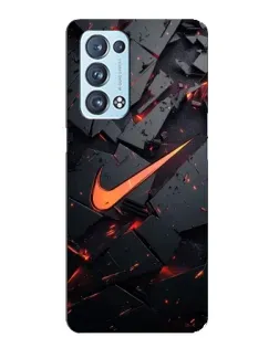 Чехол для OPPO Reno6 Pro Plus 5G с картинкой «Nike — эффект разломов»