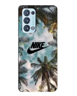 Чехол для OPPO Reno6 Pro Plus 5G с картинкой «Тропический принт Nike»