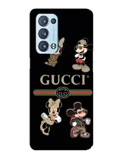 Чехол для OPPO Reno6 Pro Plus 5G с картинкой «Gucci — герои Disney и монограмма»