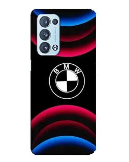 Чехол для OPPO Reno6 Pro Plus 5G с картинкой «Логотип BMW и неоновые дуги»