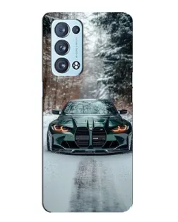 Чехол для OPPO Reno6 Pro Plus 5G с картинкой «BMW в зимнем лесу»