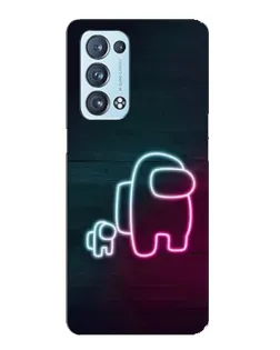 Чехол для OPPO Reno6 Pro Plus 5G с картинкой «Among Us неон-арт»
