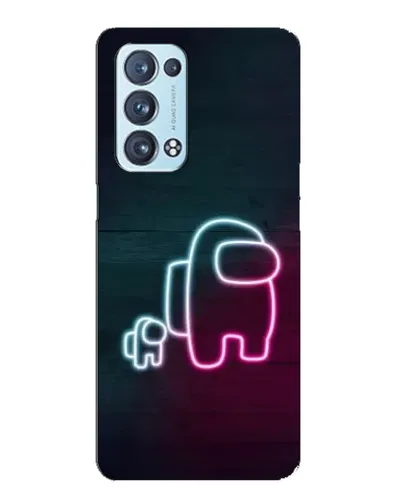 Чехол для OPPO Reno6 Pro Plus 5G с картинкой «Among Us неон-арт»