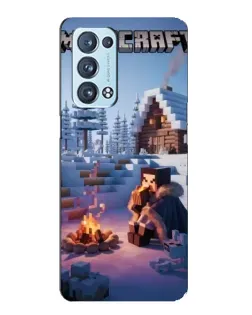 Чехол для OPPO Reno6 Pro Plus 5G с картинкой «Зимний Minecraft»
