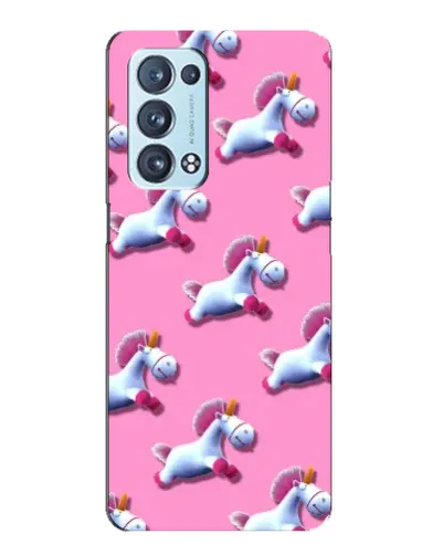 Чехол для OPPO Reno6 Pro Plus 5G с картинкой «Единороги на розовом»