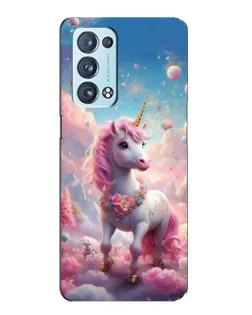 Чехол для OPPO Reno6 Pro Plus 5G с картинкой «Единорог среди облаков»