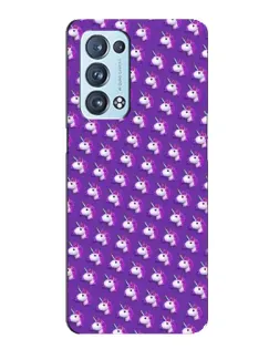 Чехол для OPPO Reno6 Pro Plus 5G с картинкой «Единороги на фиолетовом»