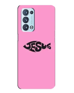 Чехол для OPPO Reno6 Pro Plus 5G с картинкой «Розовый символ  Jesus»