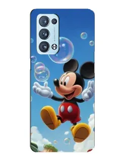 Чехол для OPPO Reno6 Pro Plus 5G с картинкой «Mickey и мыльные пузыри»